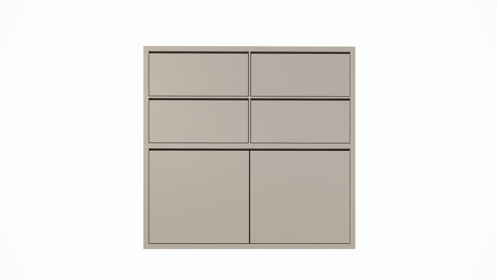Kommode Izmir - 120x60x115H cm - grifflose Soft-Close-Schubladen - schlichte Ausführung