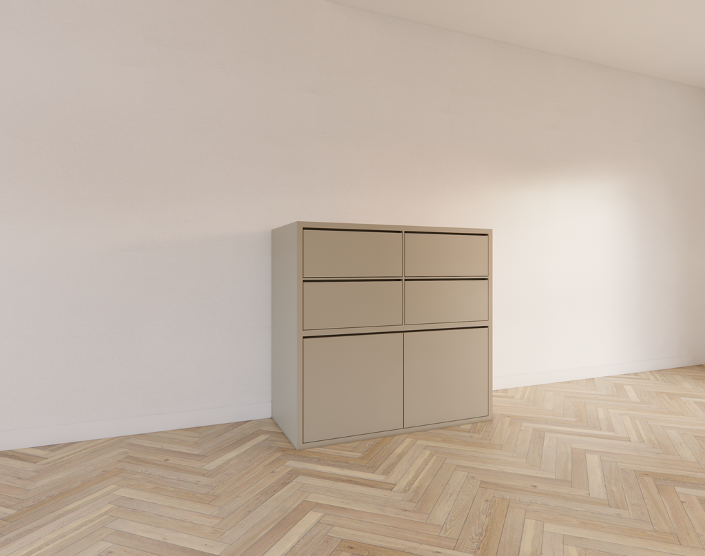 Kommode Izmir - 120x60x115H cm - grifflose Soft-Close-Schubladen - schlichte Ausführung