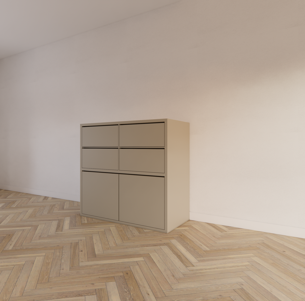 Kommode Izmir - 120x60x115H cm - grifflose Soft-Close-Schubladen - schlichte Ausführung