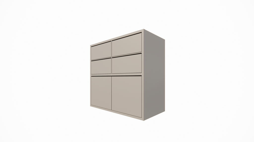 Kommode Izmir - 120x60x115H cm - grifflose Soft-Close-Schubladen - schlichte Ausführung