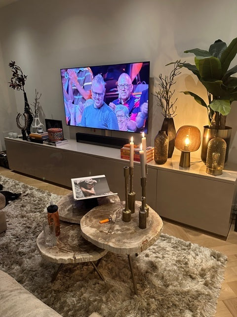 TV-Sideboard Jersey - 300x40x70H cm - schlankes Design - 5 grifflose Push-to-Open-Türen