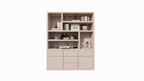Joetsu Fächerschrank - 180x40x220H cm - 5cm Fachbodenstärke - 5 push-to-open Schubladen - 2 push-to-open Türen - schlankes Design