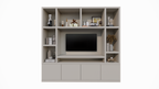 Jose Fächerschrank - 250x40x240H cm - 10 offene Fächer - 4 push-to-open Türen - 5cm Fachbodenstärke