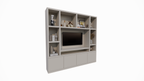 Jose Fächerschrank - 250x40x240H cm - 10 offene Fächer - 4 push-to-open Türen - 5cm Fachbodenstärke
