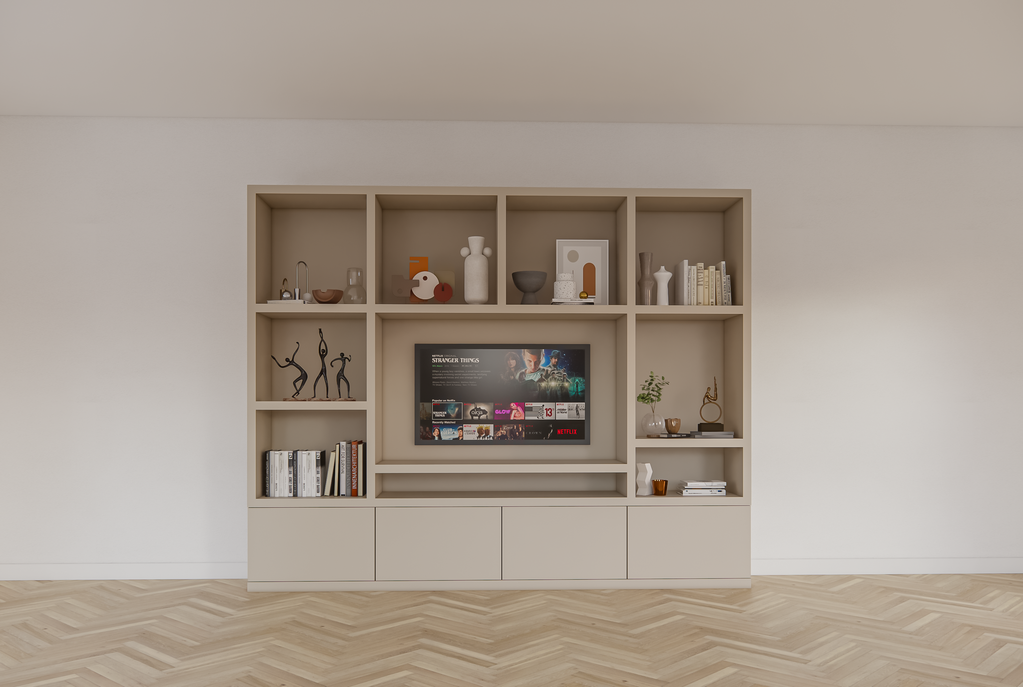 Jose Fachschrank - 300x40x240H cm - 4 push-to-open Türen