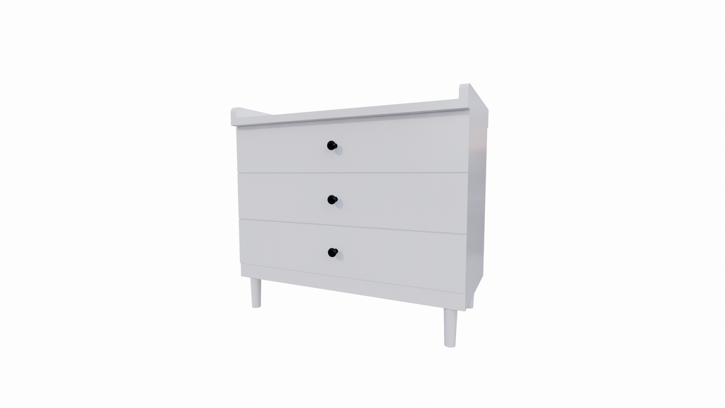 Kommode Jundah - 100x55x90H cm - 3 Soft-Close-Schubladen - auf Beinen