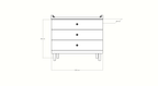 Kommode Jundah - 100x55x90H cm - 3 Soft-Close-Schubladen - auf Beinen