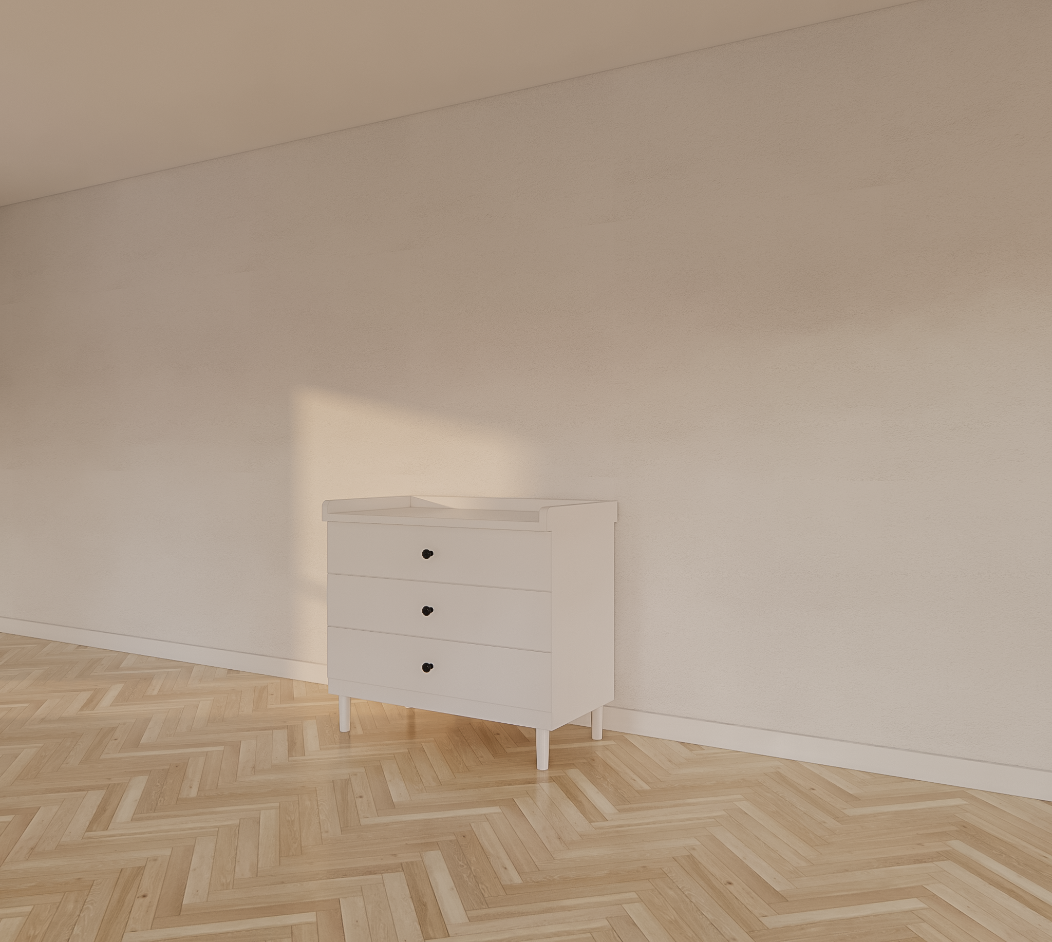 Kommode Jundah - 100x55x90H cm - 3 Soft-Close-Schubladen - auf Beinen