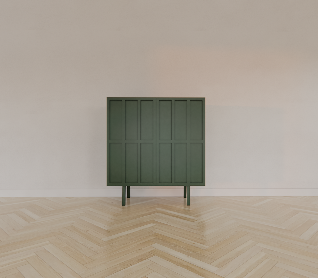 Anrichte/Dienstbotenschrank - 100x40x110H cm - 2 Türen zum Aufschieben - auf Beinen