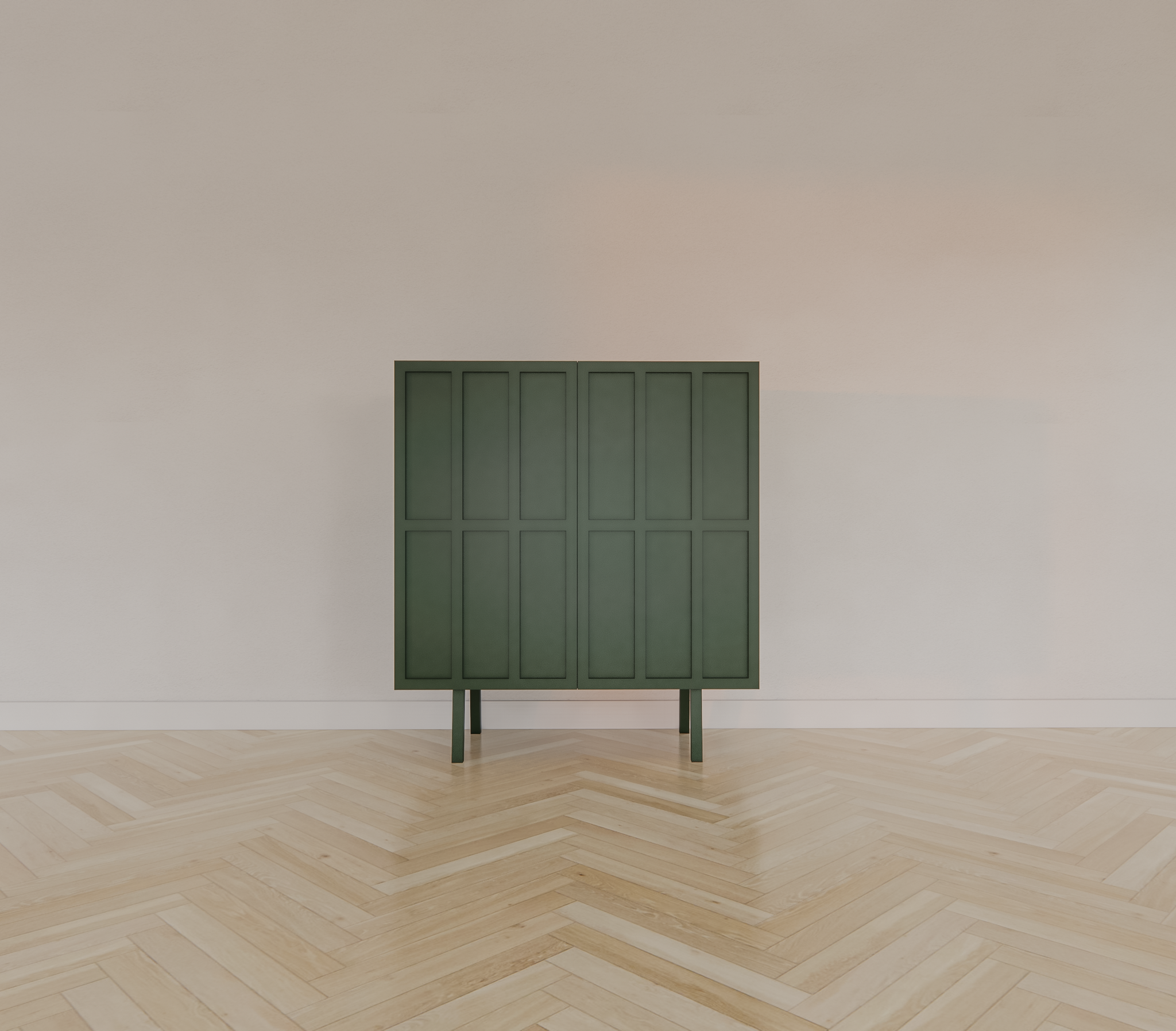 Anrichte/Dienstbotenschrank - 100x40x110H cm - 2 Türen zum Aufschieben - auf Beinen