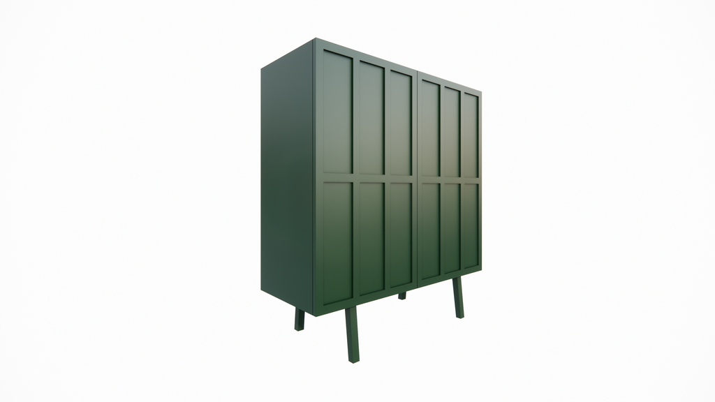 Anrichte/Dienstbotenschrank - 100x40x110H cm - 2 Türen zum Aufschieben - auf Beinen