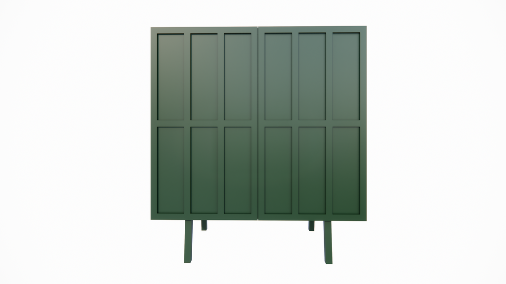 Anrichte/Dienstbotenschrank - 100x40x110H cm - 2 Türen zum Aufschieben - auf Beinen