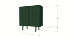 Anrichte/Dienstbotenschrank - 100x40x110H cm - 2 Türen zum Aufschieben - auf Beinen