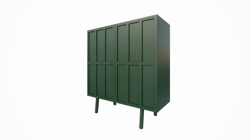 Anrichte/Dienstbotenschrank - 100x40x110H cm - 2 Türen zum Aufschieben - auf Beinen