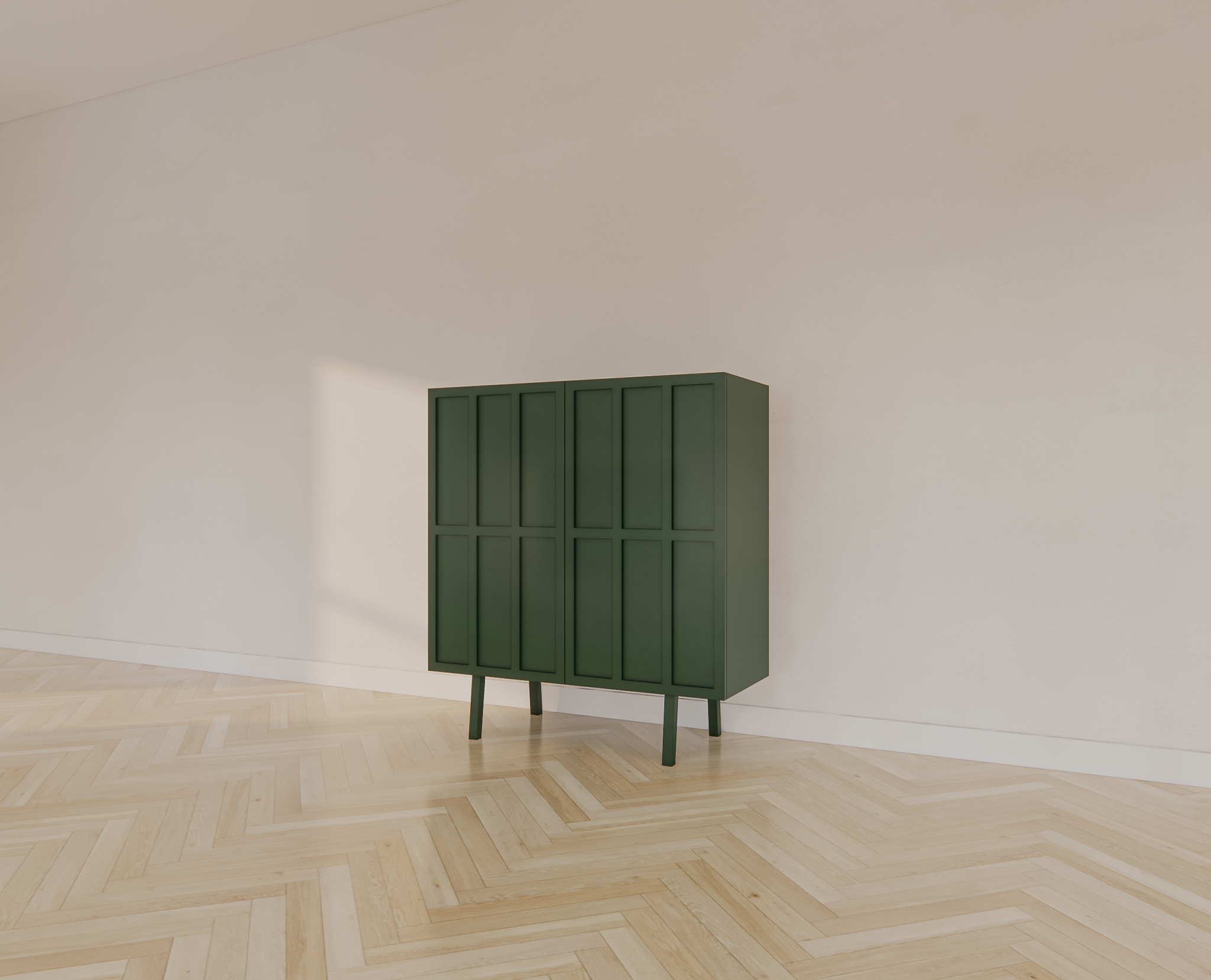 Anrichte/Dienstbotenschrank - 100x40x110H cm - 2 Türen zum Aufschieben - auf Beinen