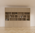 Kleiderschrank Karumba - 340x50x263H cm - geschlossene Türen - offene Fächer - Eichenpaneele - schlichte Ausführung