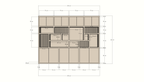 Kleiderschrank Karumba - 340x50x263H cm - geschlossene Türen - offene Fächer - Eichenpaneele - schlichte Ausführung