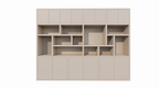 Kleiderschrank Karumba - 340x50x263H cm - geschlossene Türen - offene Fächer - Eichenpaneele - schlichte Ausführung