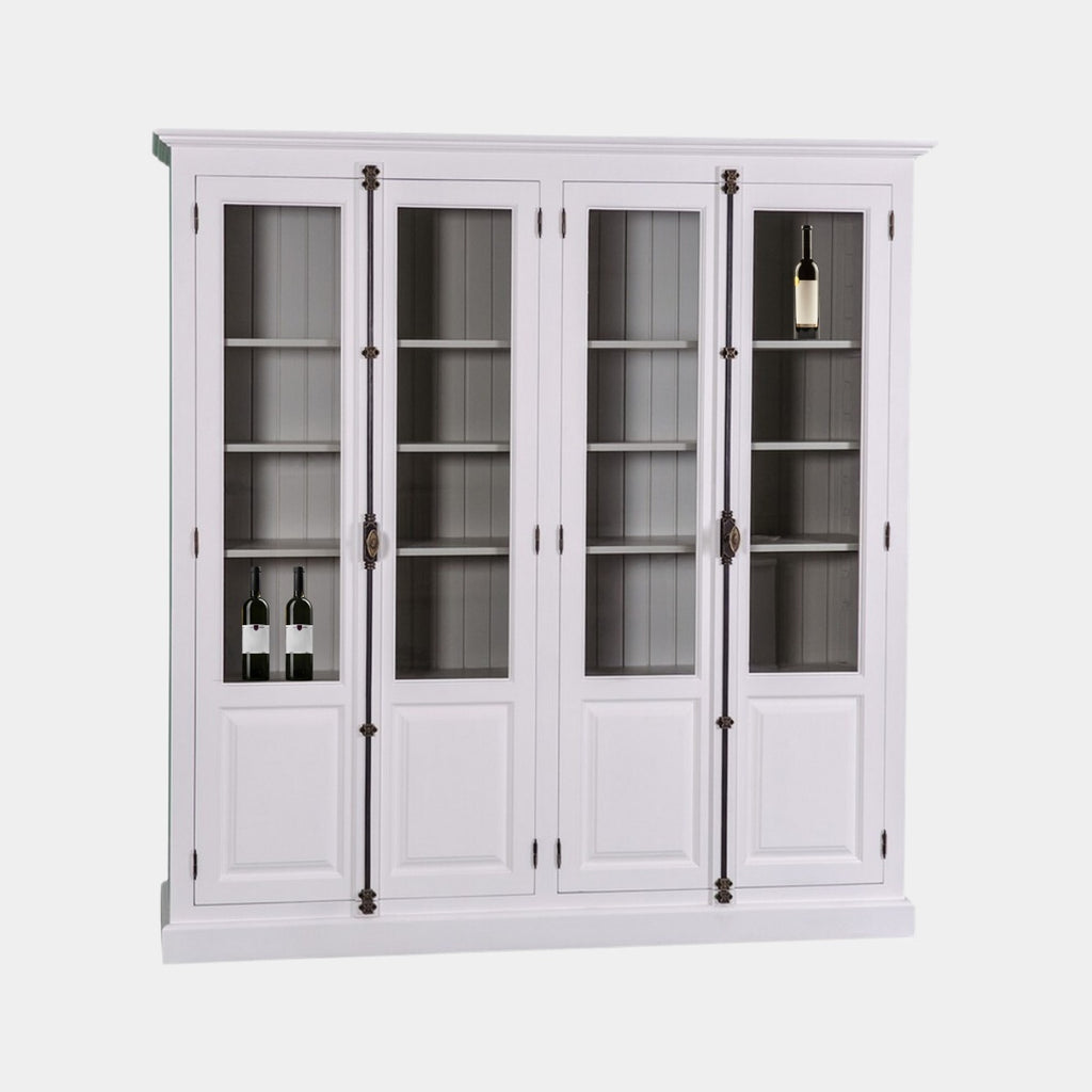 Vitrine Köln - 205x40x210H cm - Doppelspanolettverschluss - Vitrinentüren - geschlossene Türen