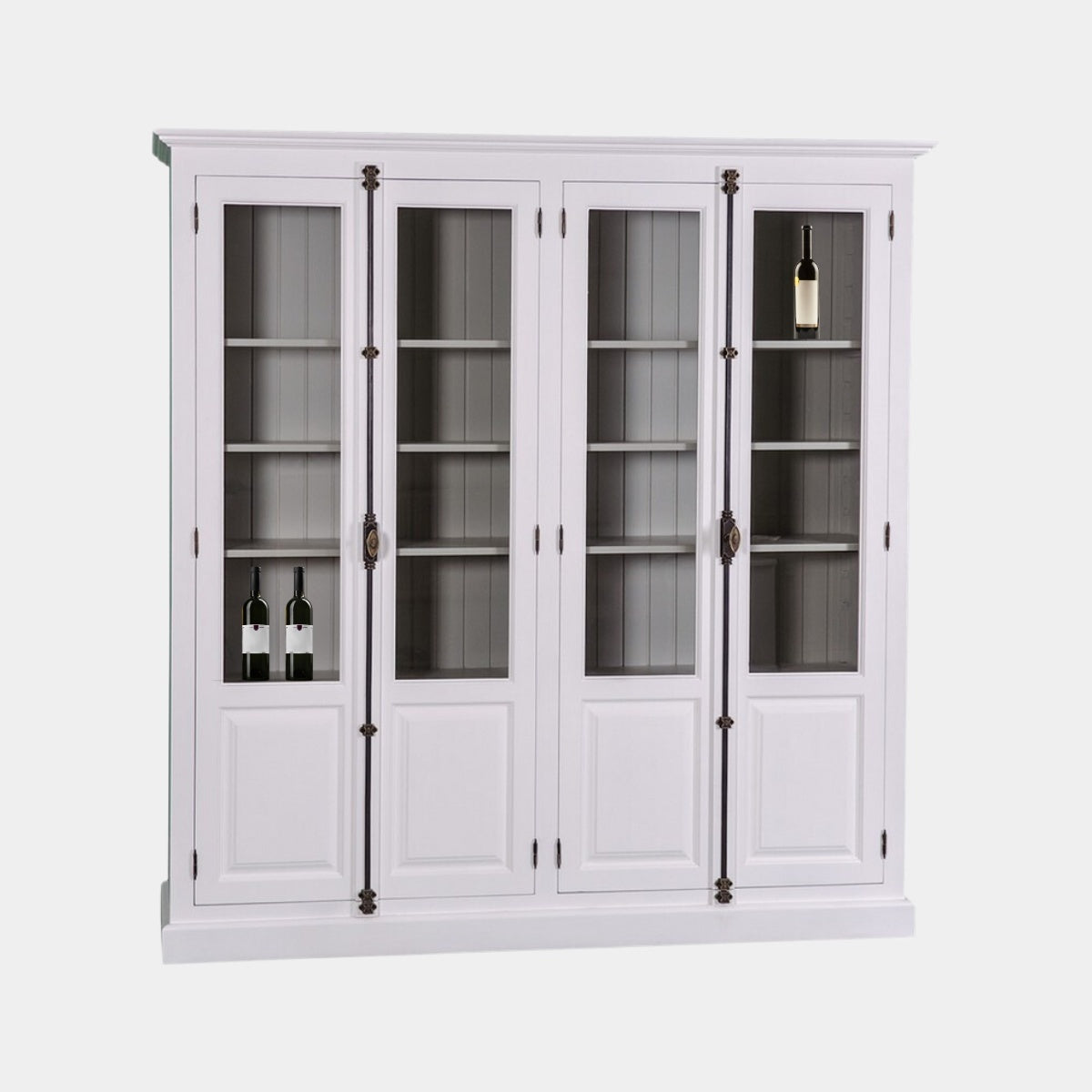 Vitrine Köln - 205x40x210H cm - Doppelspanolettverschluss - Vitrinentüren - geschlossene Türen