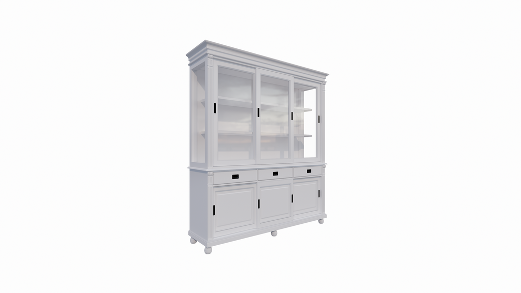 Buffetschrank Kiel - 200x50x230H cm - Schiebetüren - mit Glas - auf Kugelfüßen