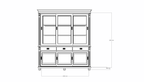 Buffetschrank Kiel - 200x50x230H cm - Schiebetüren - mit Glas - auf Kugelfüßen