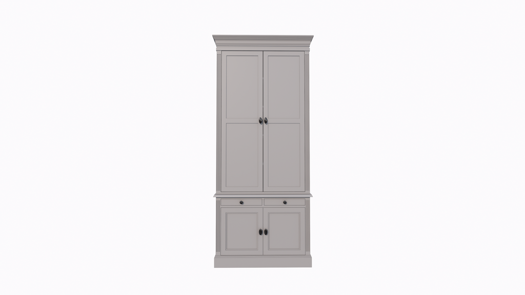 Bücherregal Kings Library 100x40x240H cm - Flügeltüren - Soft-Close-Schubladen