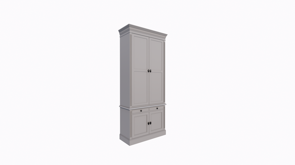 Bücherregal Kings Library 100x40x240H cm - Flügeltüren - Soft-Close-Schubladen