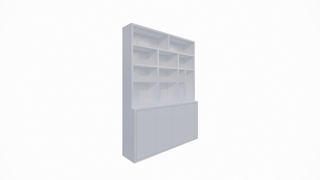 Kingbridge Regal - 200x35/45x262H cm - offene Regale - Push-to-Open-Türen - schlichte Ausführung