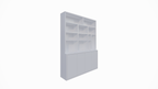 Kingbridge Regal - 200x35/45x262H cm - offene Regale - Push-to-Open-Türen - schlichte Ausführung