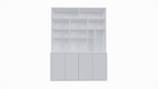 Kingbridge Regal - 200x35/45x262H cm - offene Regale - Push-to-Open-Türen - schlichte Ausführung