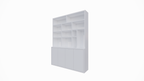 Kingbridge Regal - 200x35/45x262H cm - offene Regale - Push-to-Open-Türen - schlichte Ausführung