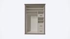 Teramo Kleiderschrank - 160x60x240H cm - 3 Türen - Kleiderstange - 3 Schubladen - Einlegeböden
