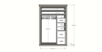 Teramo Kleiderschrank - 160x60x240H cm - 3 Türen - Kleiderstange - 3 Schubladen - Einlegeböden