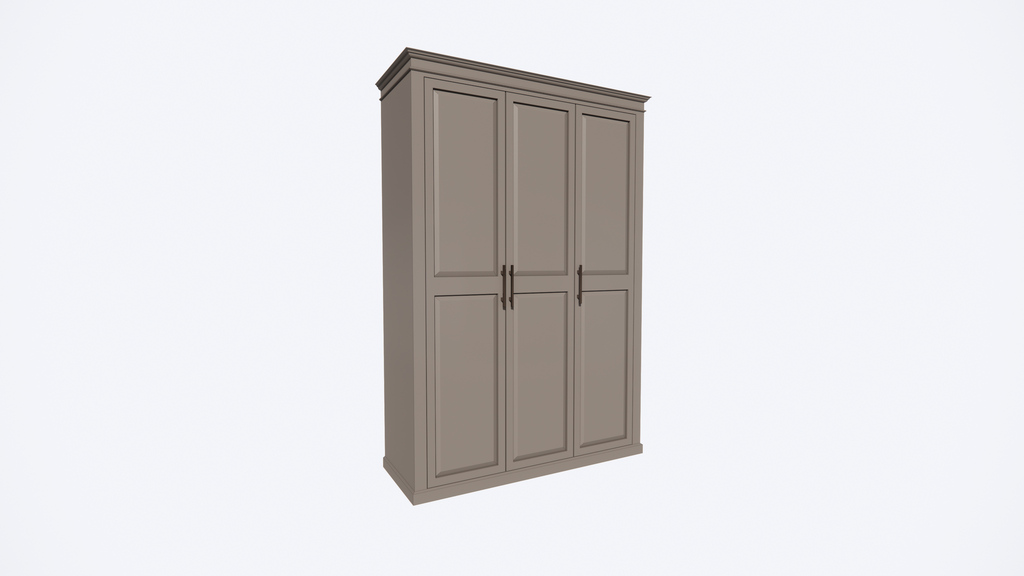 Teramo Kleiderschrank - 160x60x240H cm - 3 Türen - Kleiderstange - 3 Schubladen - Einlegeböden