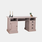 Knokke Schreibtisch - 160x70x79H - 3 offene Fächer - 1 Tür - 3 Soft-Close-Schubladen