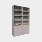 Bücherregal Glasgow - 150x40x230H cm - Bücherregal - Einlegeböden aus Eiche - schlankes Design - 2 grifflose push-to-open Türen