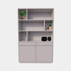 Sideboard San Remo - 150x40x230H cm - offene Einlegeböden - 2 grifflose Schubladen mit Soft-Close - 2 grifflose Push-to-Open-Türen - schlichtes Design