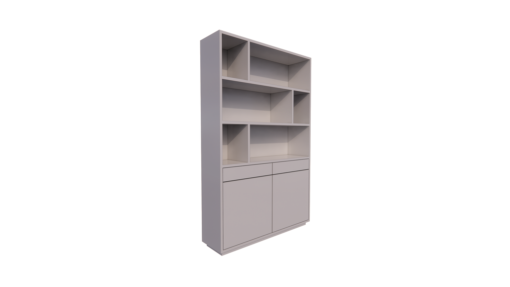 Sideboard San Remo - 150x40x230H cm - offene Einlegeböden - 2 grifflose Schubladen mit Soft-Close - 2 grifflose Push-to-Open-Türen - schlichtes Design