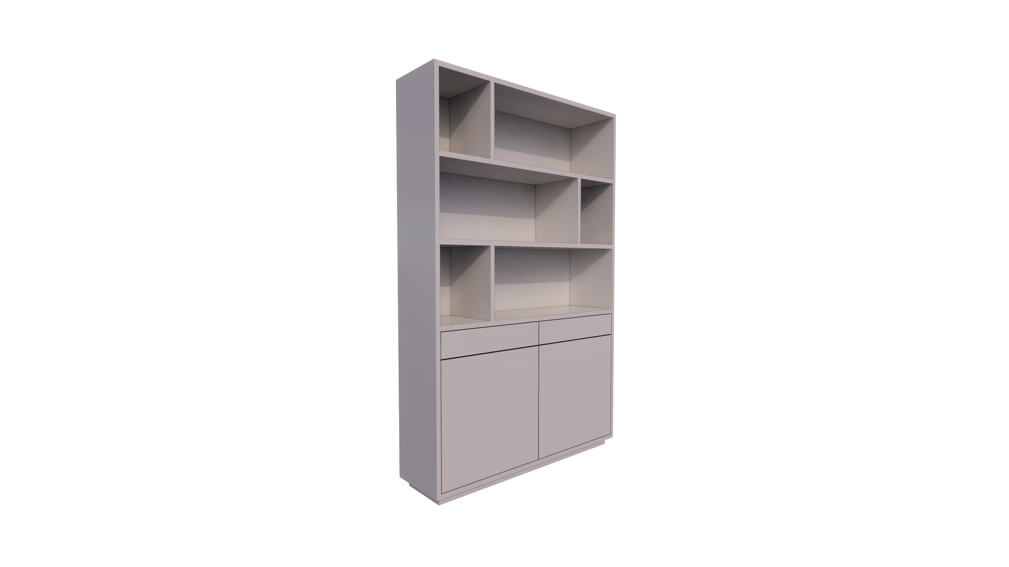 Sideboard San Remo - 150x40x230H cm - offene Einlegeböden - 2 grifflose Schubladen mit Soft-Close - 2 grifflose Push-to-Open-Türen - schlichtes Design