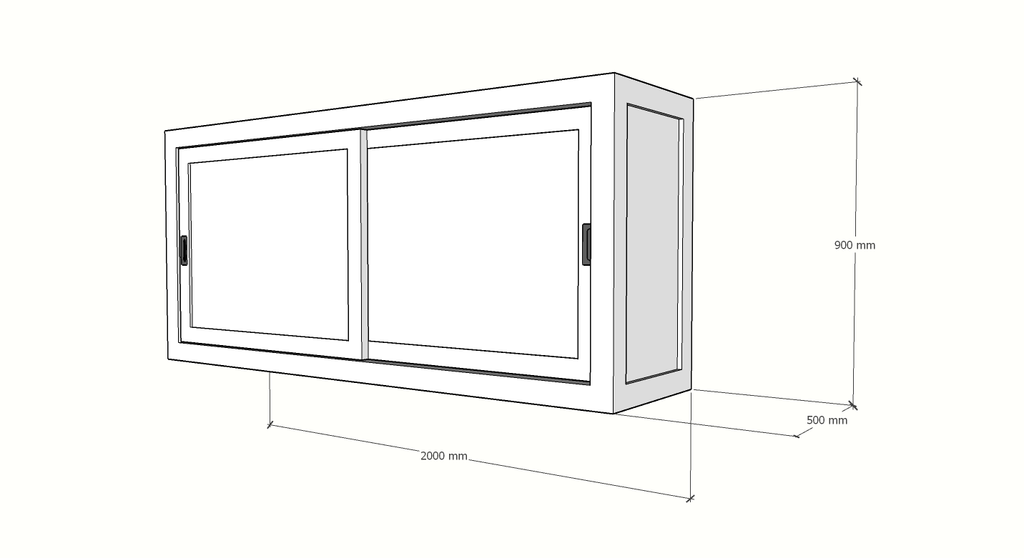 Sideboard La Paz - 200x50x90H cm - 2 Schiebetüren - schlankes Design