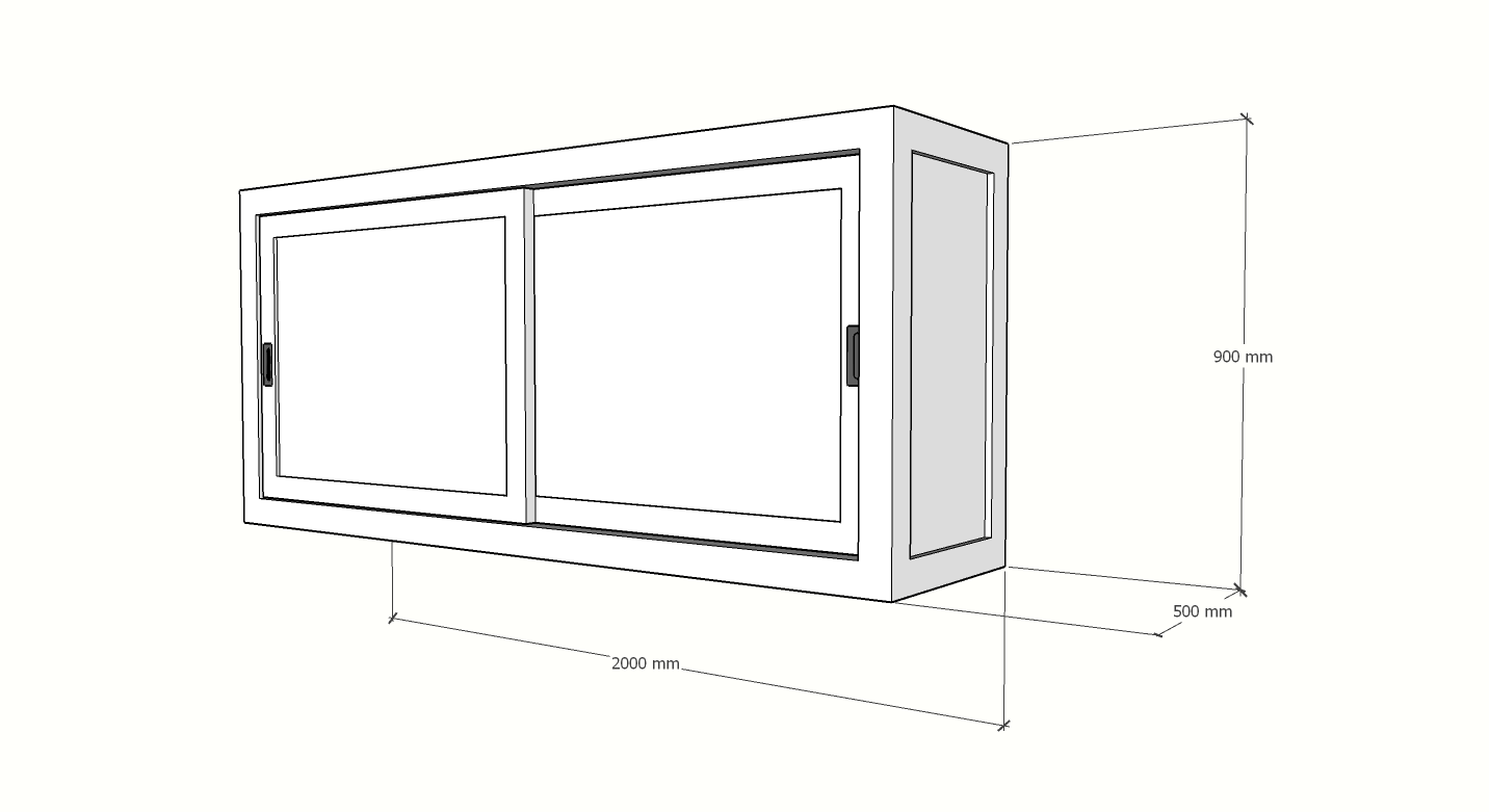 Sideboard La Paz - 200x50x90H cm - 2 Schiebetüren - schlankes Design