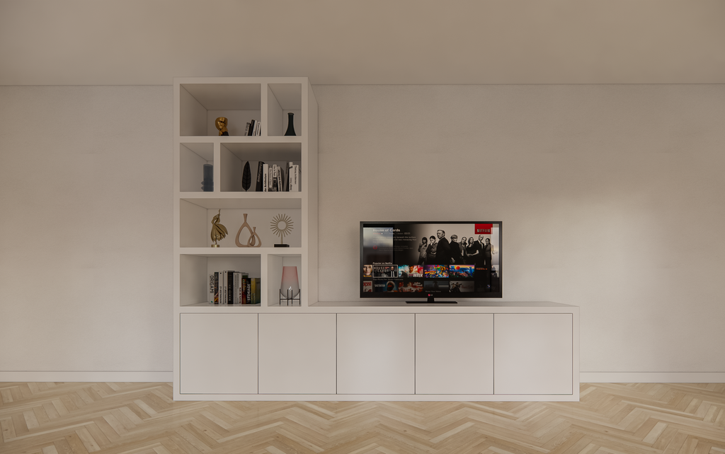 TV-Sideboard Lamego - 300x50x240H cm - 5 zu öffnende Türen - Fächerschrank