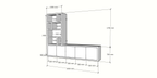 TV-Sideboard Lamego - 300x50x240H cm - 5 zu öffnende Türen - Fächerschrank