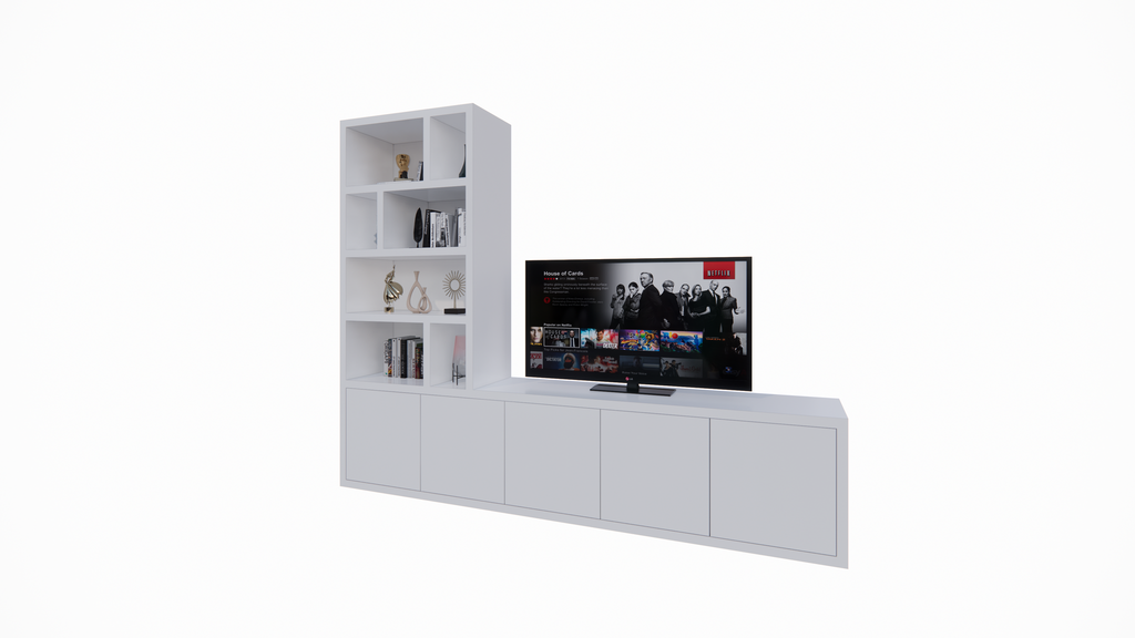TV-Sideboard Lamego - 300x50x240H cm - 5 zu öffnende Türen - Fächerschrank