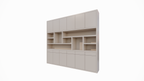 Regal Lanzarote 02 - 300x40x260H cm - Türen mit Push-to-Open-Funktion - Schubladen mit Push-to-Open-Funktion - schlichte Ausführung