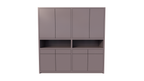 Regal Lanzarote - 240x50x240H cm - 8 Push-to-open-Türen - grifflose Türen - 4 Soft-Close-Schubladen - schlankes Design - offenes Fach in der Mitte