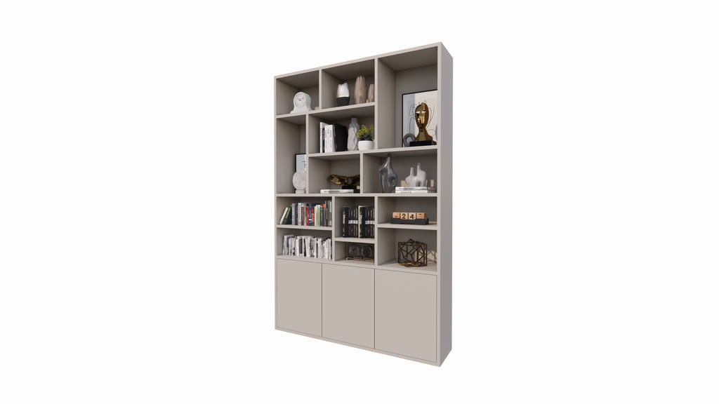 Fächerschrank Lecci - 180x40x271H cm - 3 Push-to-open-Türen - 3cm Fachbodenstärke