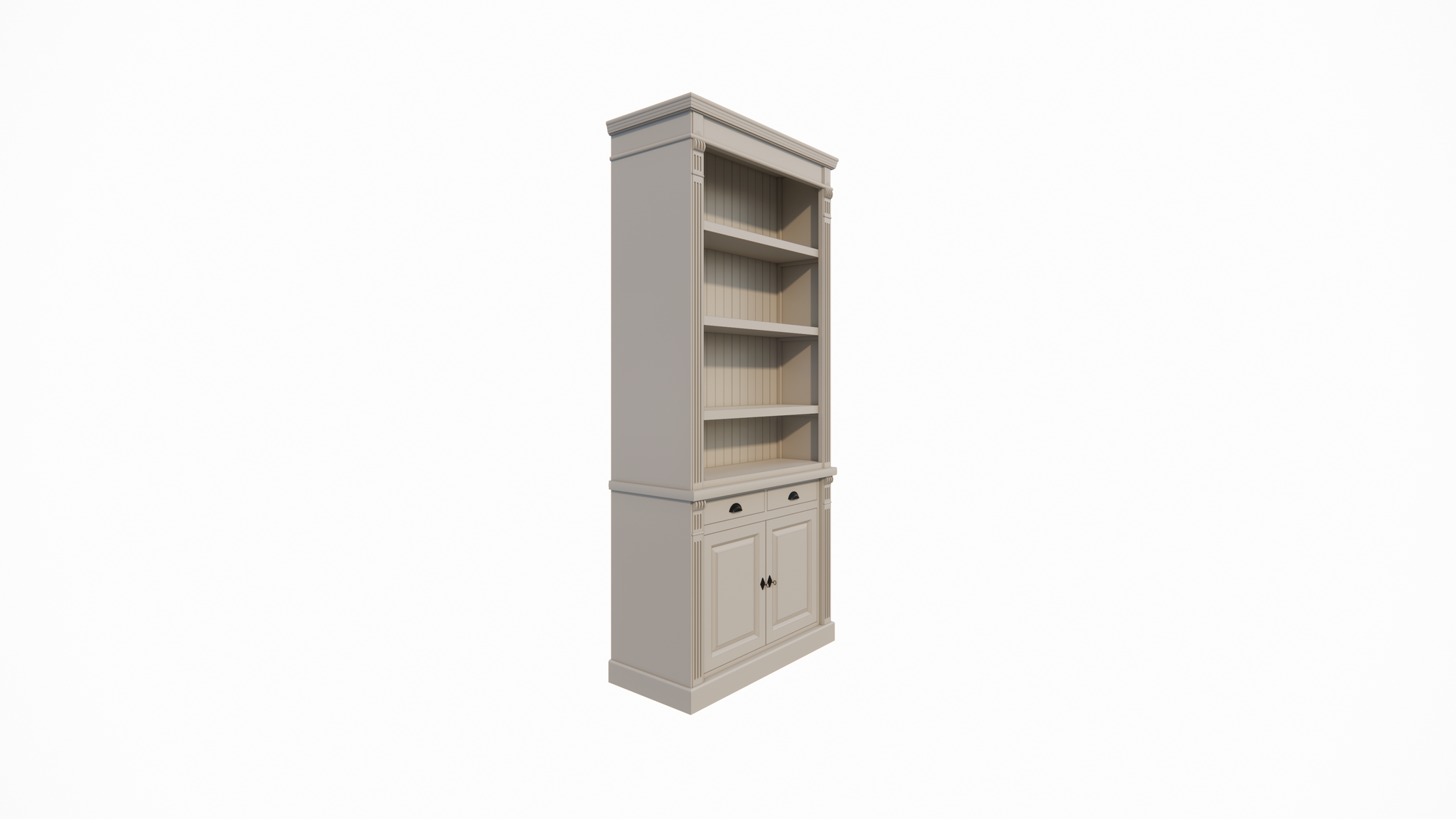 Bücherregal Leiden - 100x50x250H cm - Flügeltüren - Soft-Close-Schubladen - verstellbare Einlegeböden