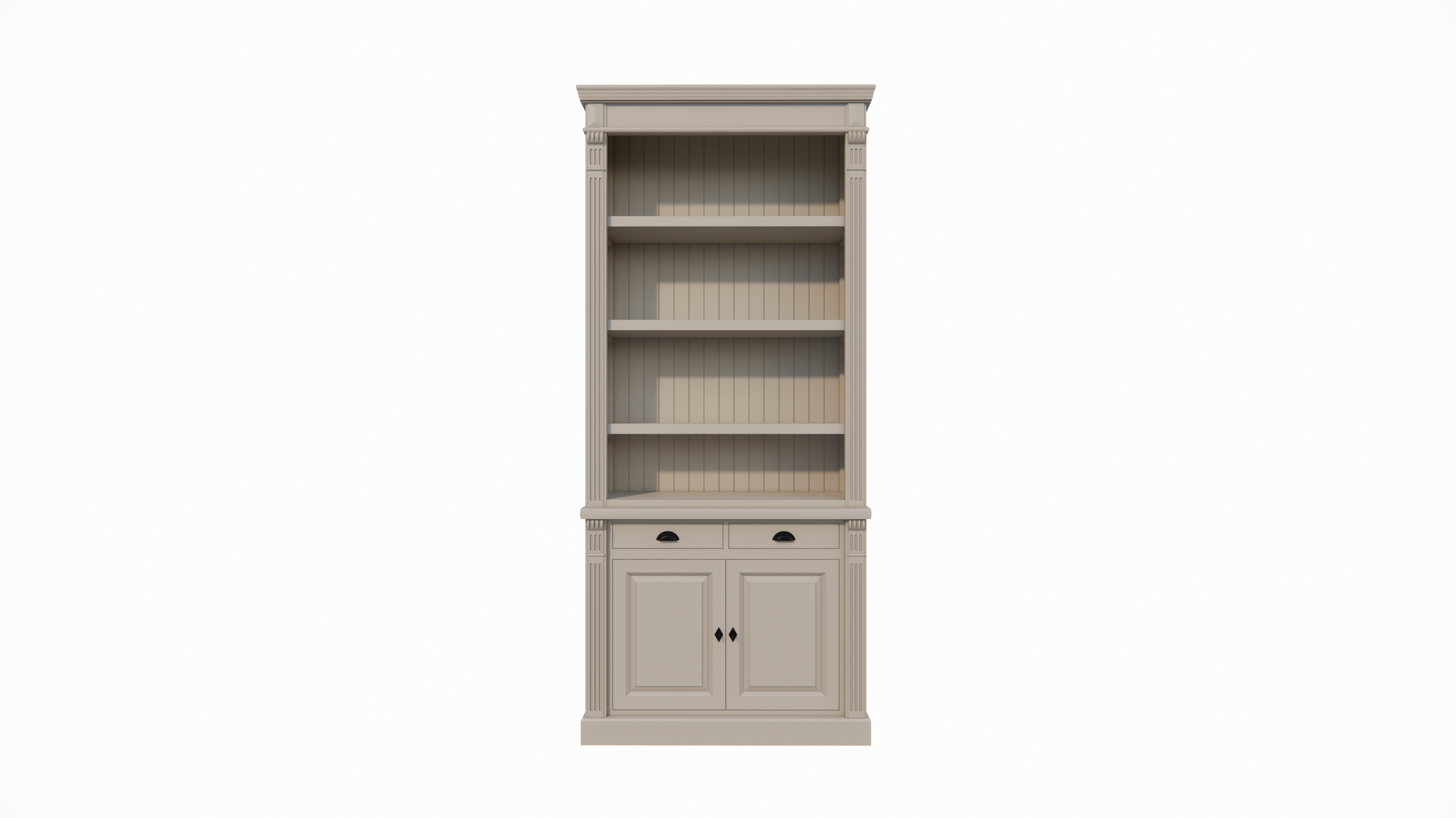 Bücherregal Leiden - 100x50x250H cm - Flügeltüren - Soft-Close-Schubladen - verstellbare Einlegeböden